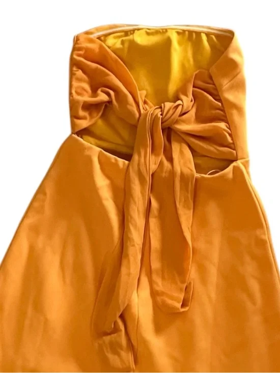 NWT LULUS Nadine Golden Yellow Strapless Tie-Back Mini Dress - Picture 4 of 7